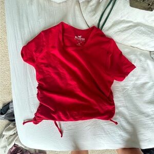 Hollister red crop top xs